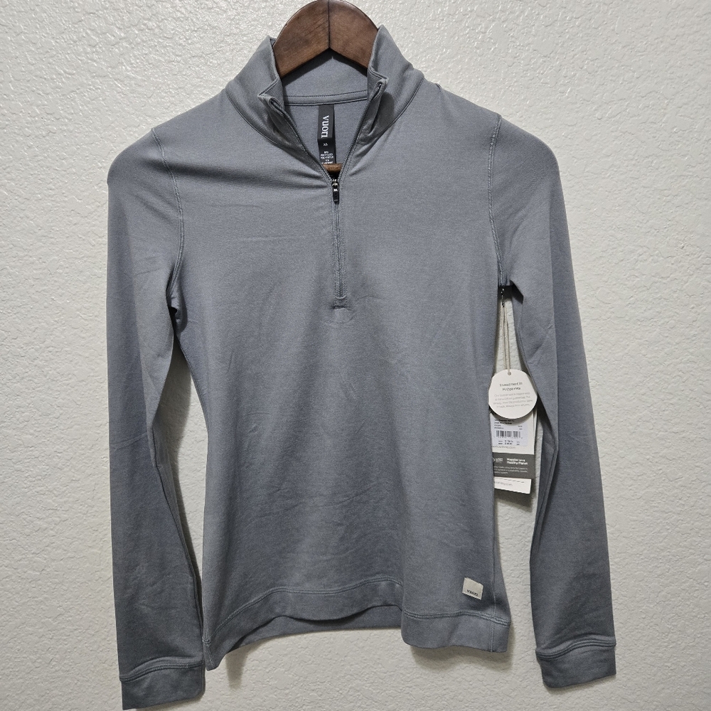 NWT Vuori Halo Essential Half Zip Pullover long sleeve Chalk Blue Heather XS